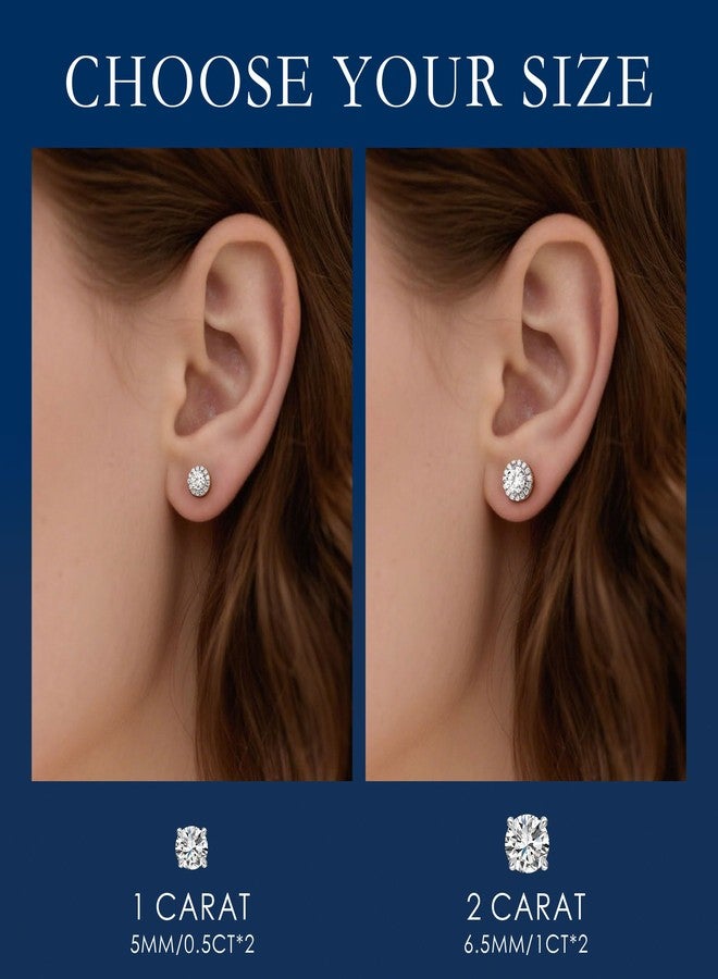 MOOSEA أقراط مويسانيت من MOOSEA، بقفل لولبي، للنساء والرجال، 2 قيراط، أقراط مويسانيت دائرية مصنعة مخبرياً، مرصعة بفضة إسترليني عيار 925، هدية مثالية للذكرى السنوية أو عيد الميلاد للأم أو الزوجة. - Image 3